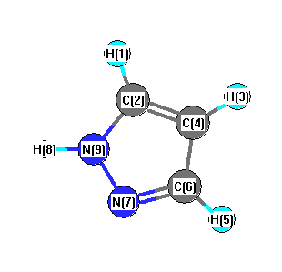 picture of 1H-Pyrazole state 1 conformation 1