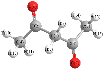 picture of Acetylacetone state 1 conformation 1