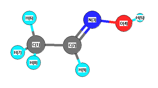 picture of Acetaldoxime state 1 conformation 2