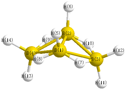 picture of Tetraborane(10) state 1 conformation 1