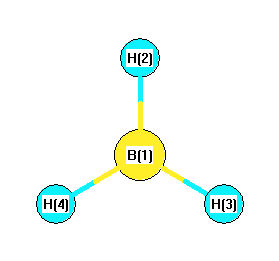 picture of boron trihydride state 1 conformation 1