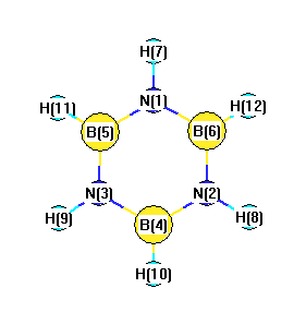 picture of borazine state 1 conformation 1