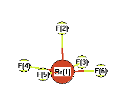 picture of bromine pentafluoride state 1 conformation 1