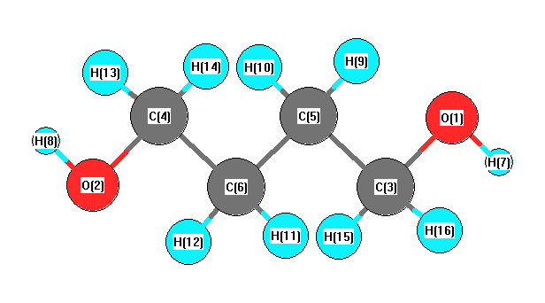 picture of 1,4-Butanediol state 1 conformation 1