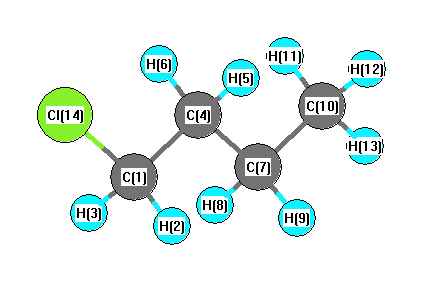 picture of Butane, 1-chloro- state 1 conformation 1