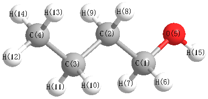 picture of 1-Butanol state 1 conformation 1