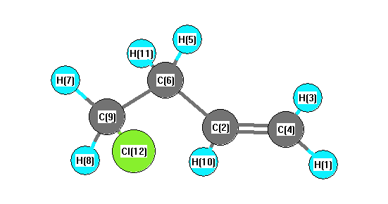 picture of 1-Butene, 4-chloro- state 1 conformation 1