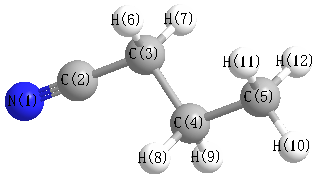picture of Butanenitrile state 1 conformation 1