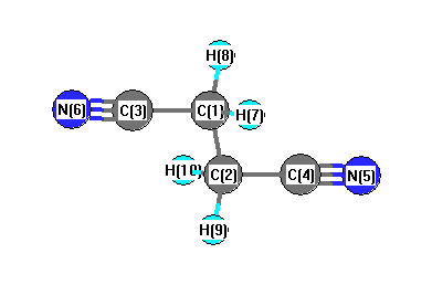 picture of Succinonitrile state 1 conformation 1