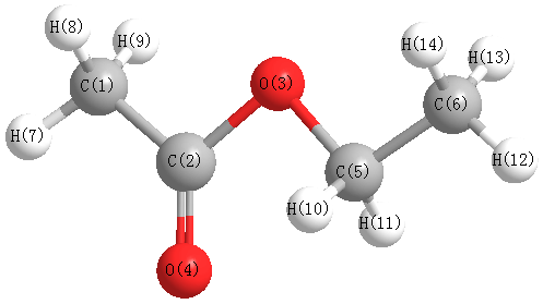 picture of Ethyl acetate state 1 conformation 1