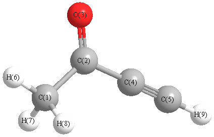 picture of 3-butyn-2-one state 1 conformation 1