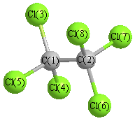 picture of hexachloroethane state 1 conformation 1