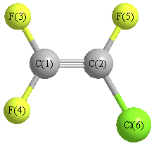 picture of Ethene, chlorotrifluoro- state 1 conformation 1