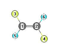 picture of Ethene, 1,2-difluoro-, (E)- state 1 conformation 1