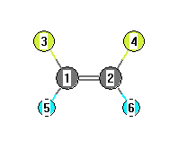 picture of Ethene, 1,2-difluoro-, (Z)- state 1 conformation 1