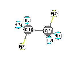picture of 1,2-difluoroethane state 1 conformation 1
