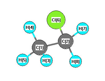 picture of Ethyl chloride state 1 conformation 1