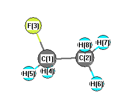 picture of fluoroethane state 1 conformation 1