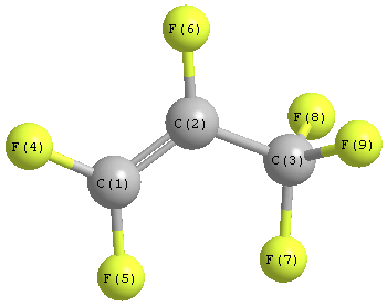 picture of hexafluoropropene state 1 conformation 1