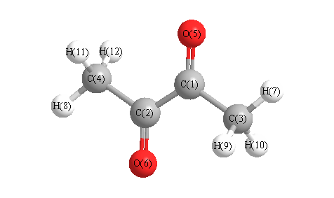 picture of 2,3-Butanedione state 1 conformation 1