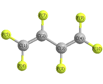 picture of perfluorobutadiene state 1 conformation 1