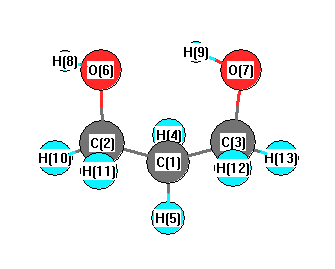 picture of 1,3-Propanediol state 1 conformation 1