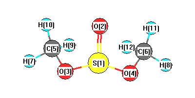 picture of Sulfurous acid, dimethyl ester state 1 conformation 1