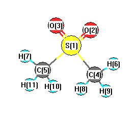 picture of Dimethyl sulfone state 1 conformation 1