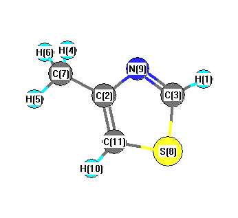 picture of 4-Methylthiazole state 1 conformation 1