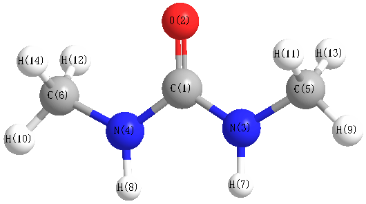 picture of Urea, N,N'-dimethyl- state 1 conformation 1