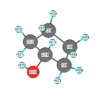 picture of Cyclopentanol state 1 conformation 1