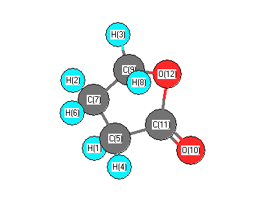 picture of γ–Butyrolactone state 1 conformation 1