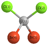 picture of dibromodichloromethane state 1 conformation 1