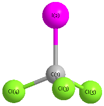 picture of trichloroiodomethane state 1 conformation 1