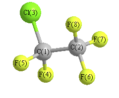picture of pentafluorochloroethane state 1 conformation 1