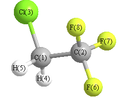 picture of 2,2,2-Trifluoroethyl chloride state 1 conformation 1