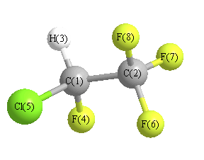 picture of 1,1,1,2-tetrafluorochloroethane state 1 conformation 1
