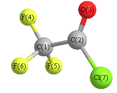 picture of trifluoroacetyl chloride state 1 conformation 1