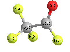 picture of trifluoroacetyl fluoride state 1 conformation 1