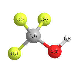 picture of trifluoromethanol state 1 conformation 1