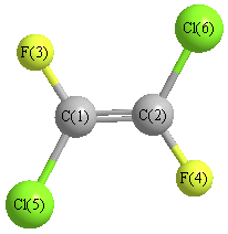 picture of trans-1,2-dichloro-1,2-difluoroethylene state 1 conformation 1