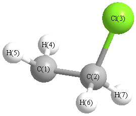 picture of 2-chloroethyl radical state 1 conformation 1