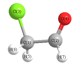 picture of chloroacetaldehyde state 1 conformation 1