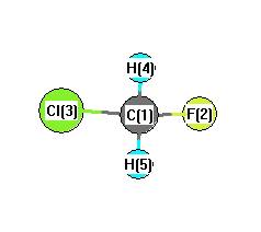 picture of fluorochloromethane state 1 conformation 1