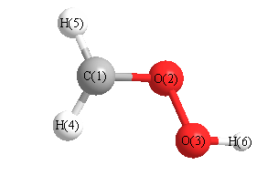 picture of CH2OOH radical state 1 conformation 1