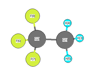 picture of Ethane, 1,1,1-trifluoro- state 1 conformation 1