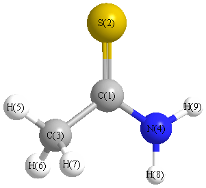 picture of Ethanethioamide state 1 conformation 1