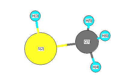 picture of Methanethiol state 1 conformation 1
