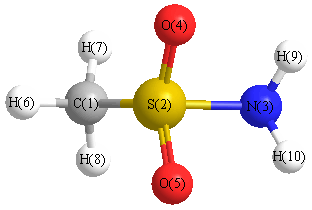 picture of methanesulfonamide state 1 conformation 1
