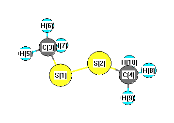 picture of Disulfide, dimethyl state 1 conformation 1